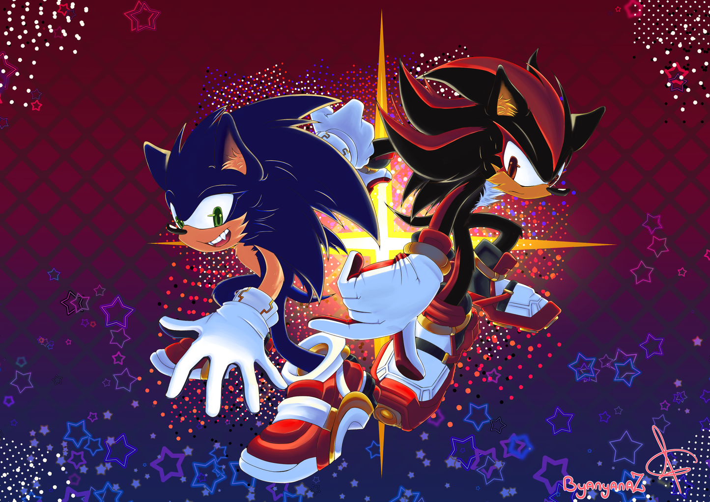 Sonic & Shadow print