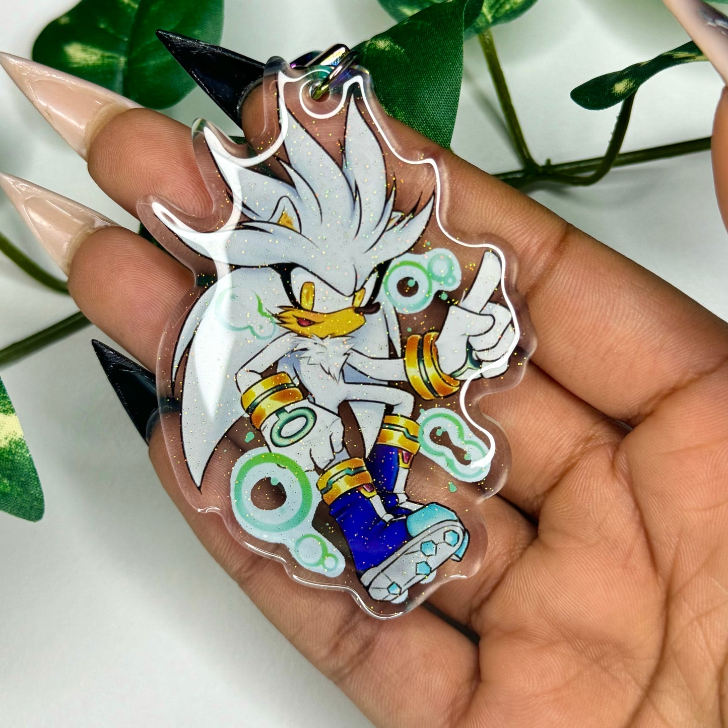 Silver the hedgehog keychain