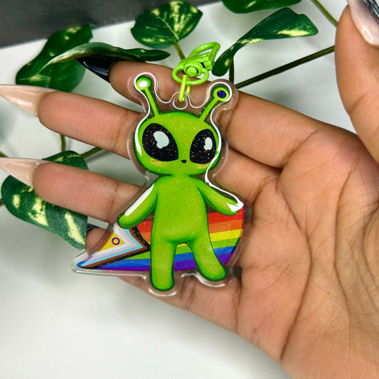 Pride alien keychain